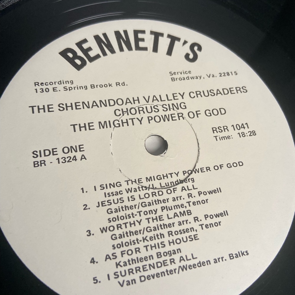 Shenandoah Valley Crusaders Chorus Vinyl Record - Picture 5 of 12